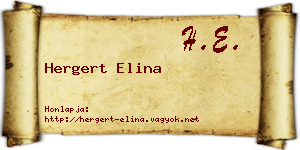 Hergert Elina névjegykártya